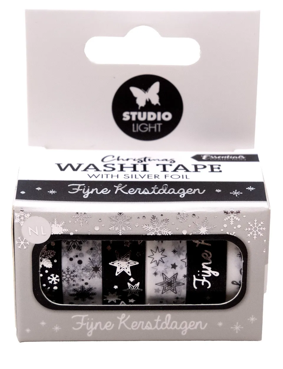Studio Light Essentials Washi Tape svart/hvit sølv