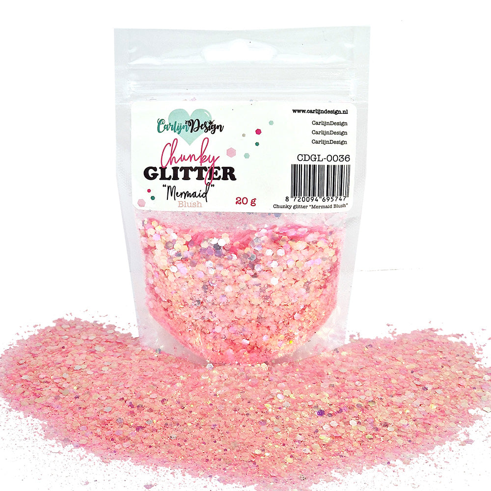 CarlijnDesign Chunky glitter COMBO PACK 6 Valentine 6x20g rød rosa
