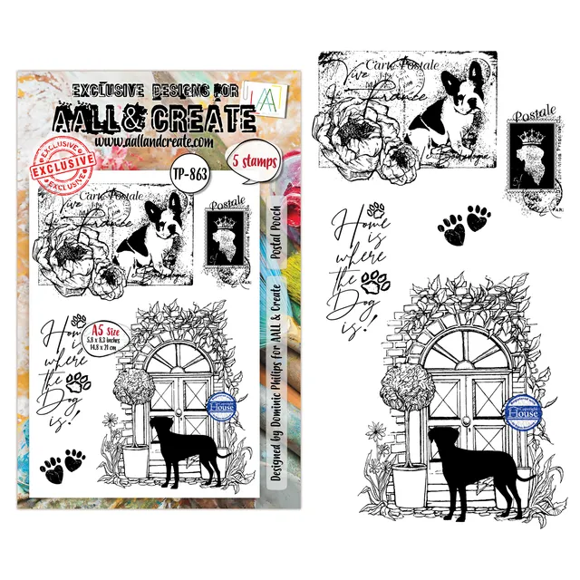 Aall and Create TP-863 Postal Pooch clearstempel A5 hund