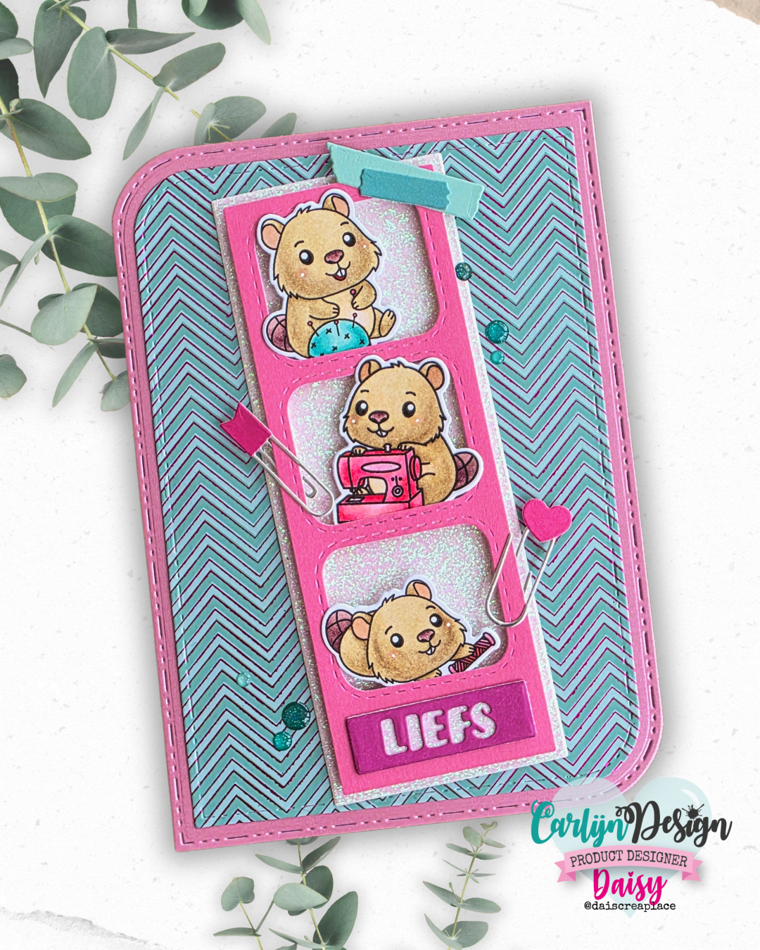 CarlijnDesign Handwerk Helden CDST-0165 stempel A6 bever