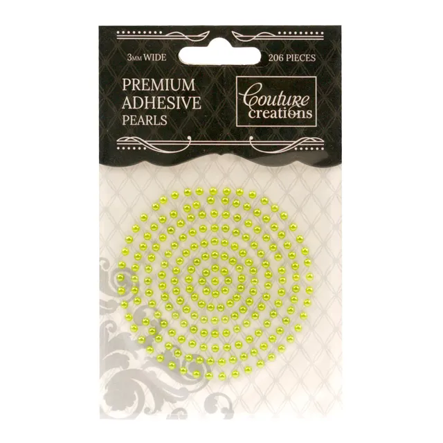 Couture Creations Grass Green perler 3 mm selvklebende 206 stk