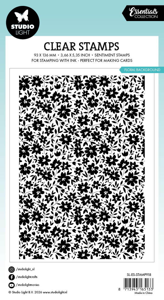 Studio Light Essentials Flower Background klarstempel blomster