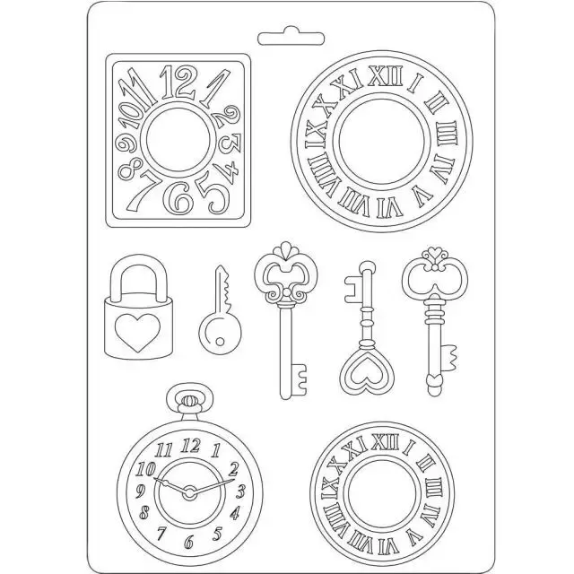 Korthobby Soft Mould Clocks and Keys silikonform A5