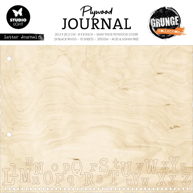 Studio Light Grunge Plywood Journal letter journal