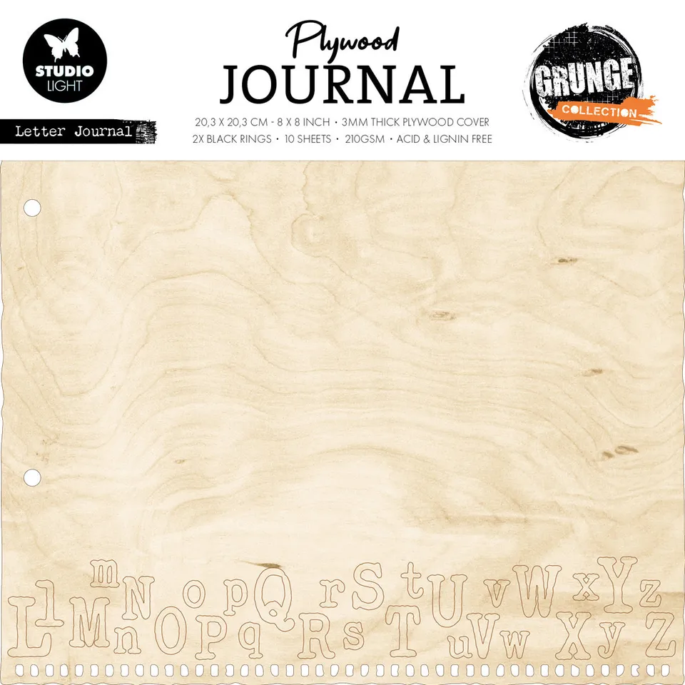 Studio Light Grunge Plywood Journal letter journal