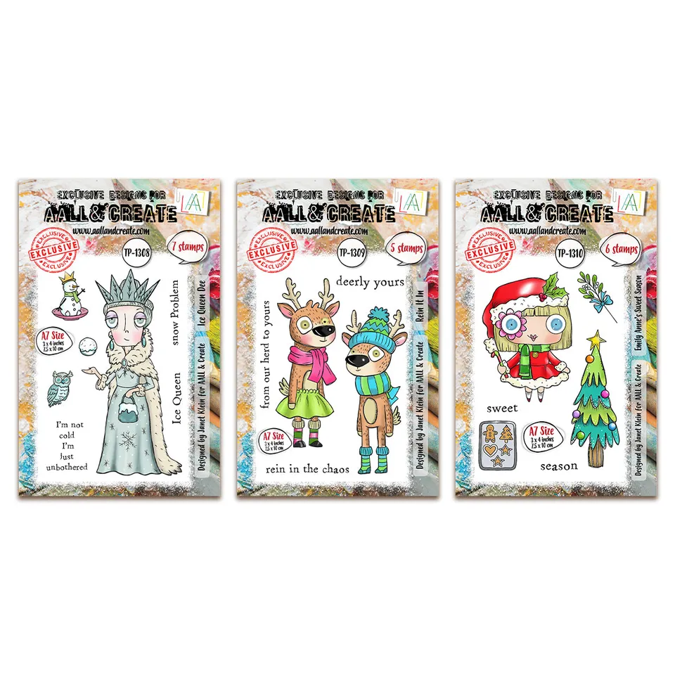 AALL & Create Janet Klein Ice Queen Dee stempelbundle 3xA7 jul
