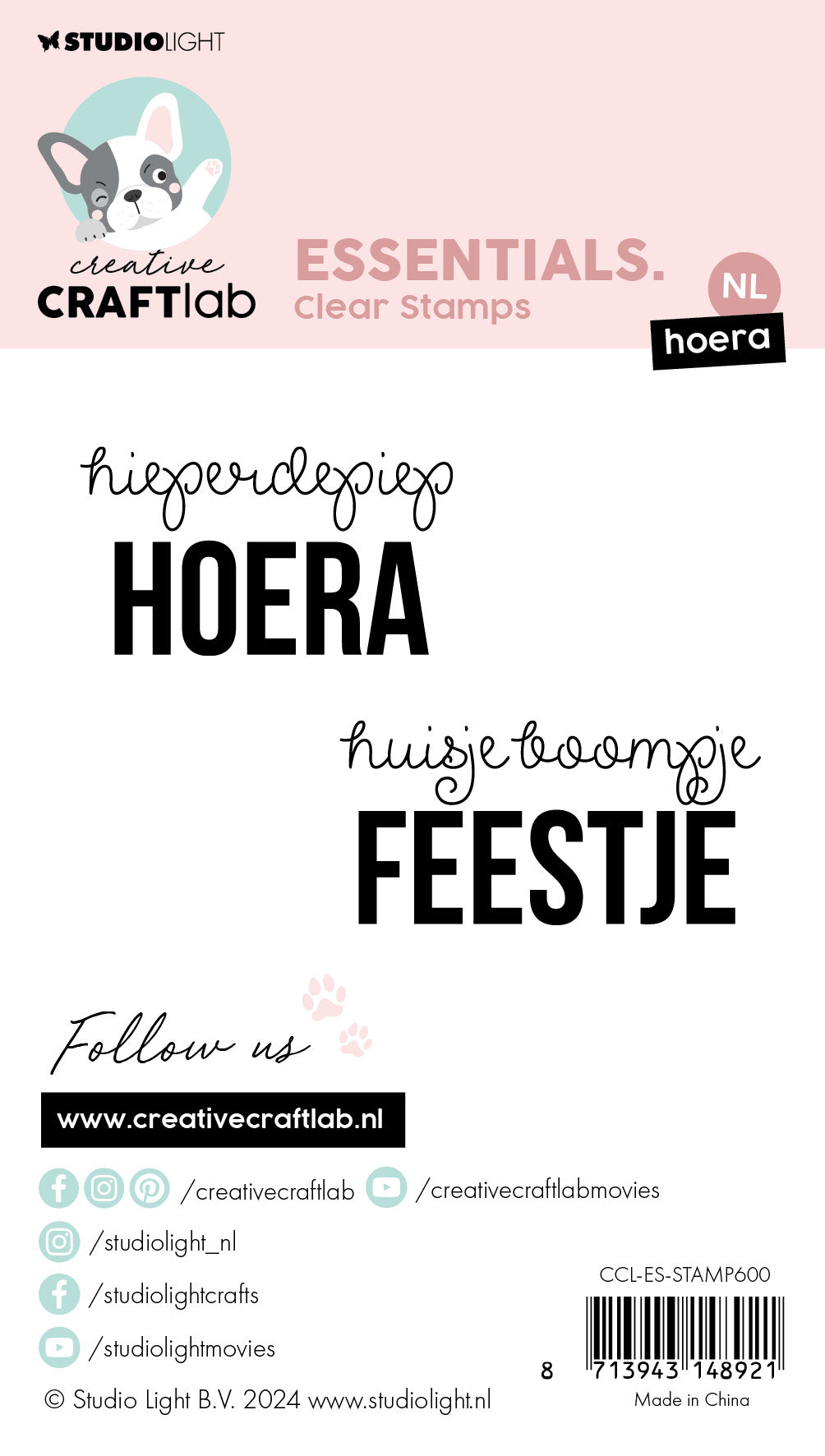 Studio Light Creative Craftlab stempel Hoera nederlandsk