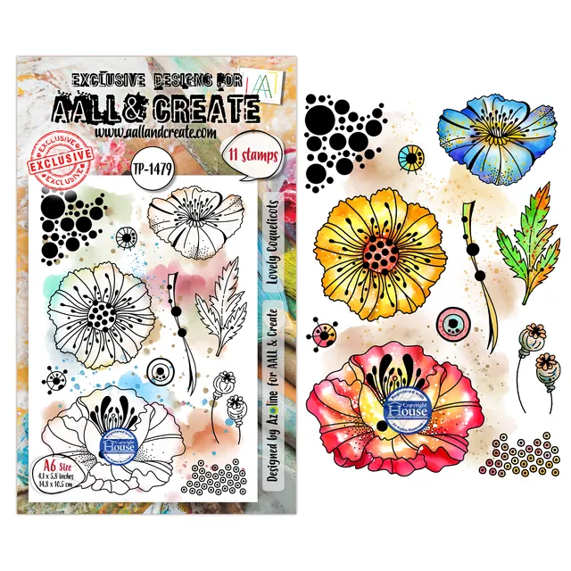 AALL & Create TP-1479 Lovely Coquelicots stempel A6 – valmue