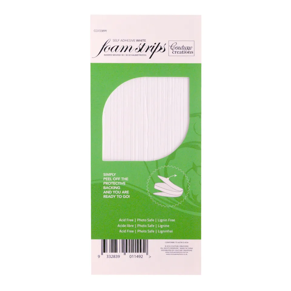 Couture Creations 3D White skumputer strips 3x24x2mm 30stk