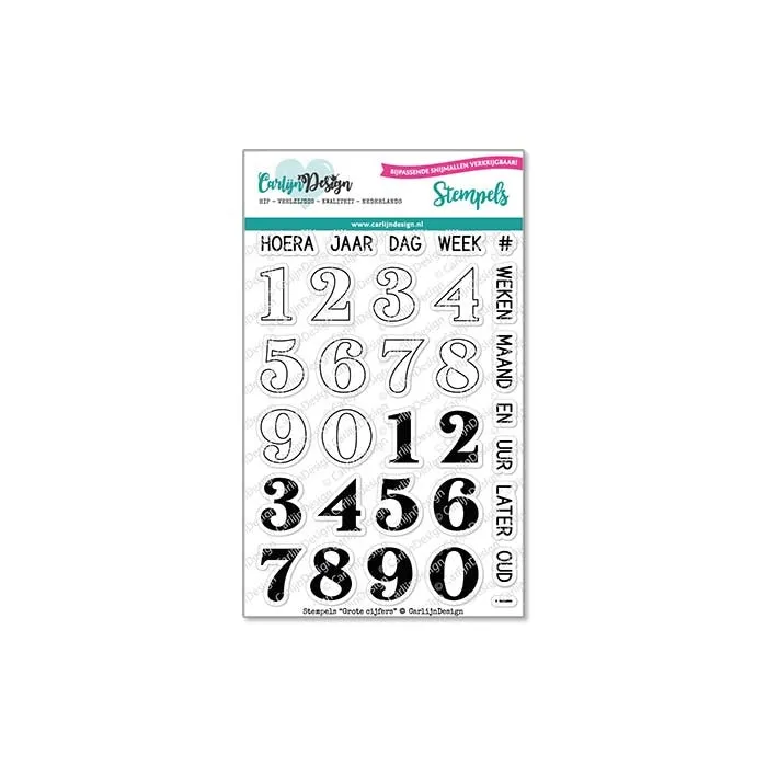 CarlijnDesign CDST-0078 stempelsett store tall