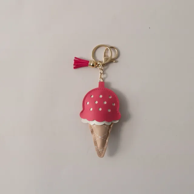 KaiserCraft nøkkelring iskrem rosa imitert skinn
