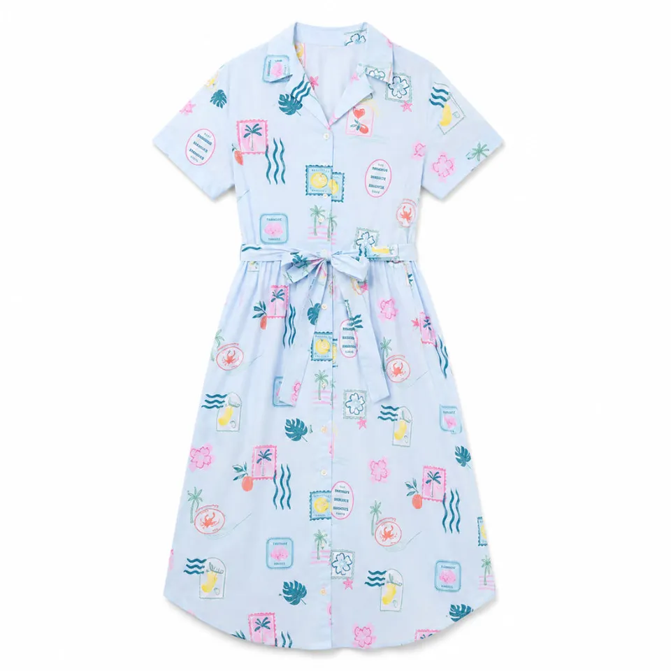 KaiserCraft Sunset Spritz Cotton Shirt Dress skjortekjole vacation