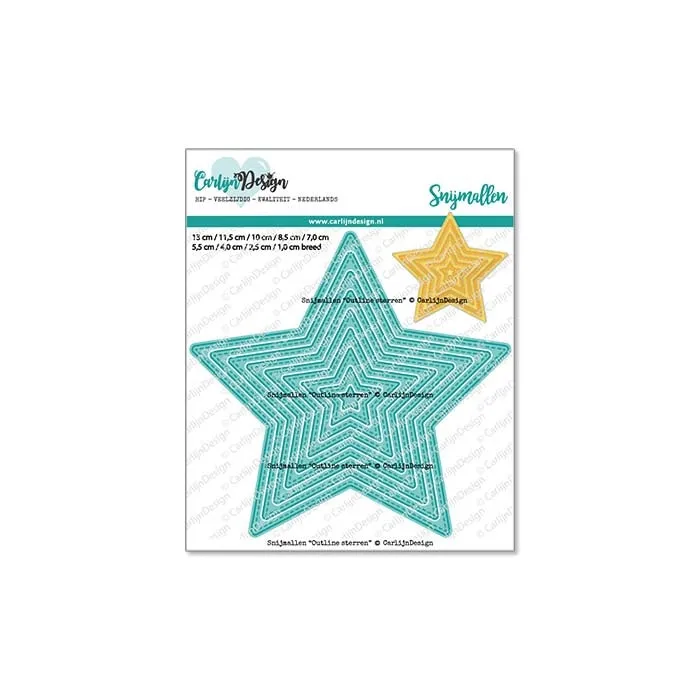CarlijnDesign Outline CDSN-0182 dies stjerner 9 stk