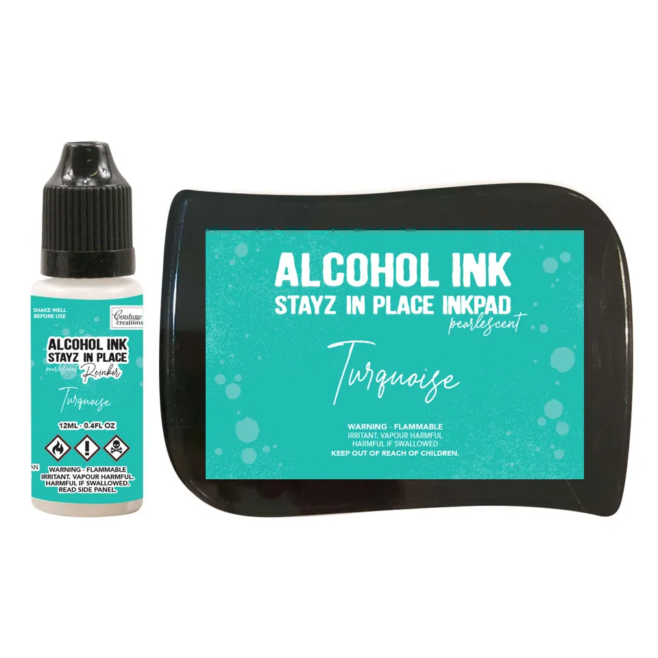 Couture Creations Stayz stempelpute turkis perlemor + refill