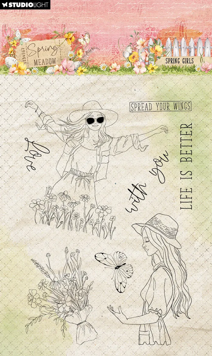 Studio Light Spring Meadow Spring Girls clear stempel 93x136 mm
