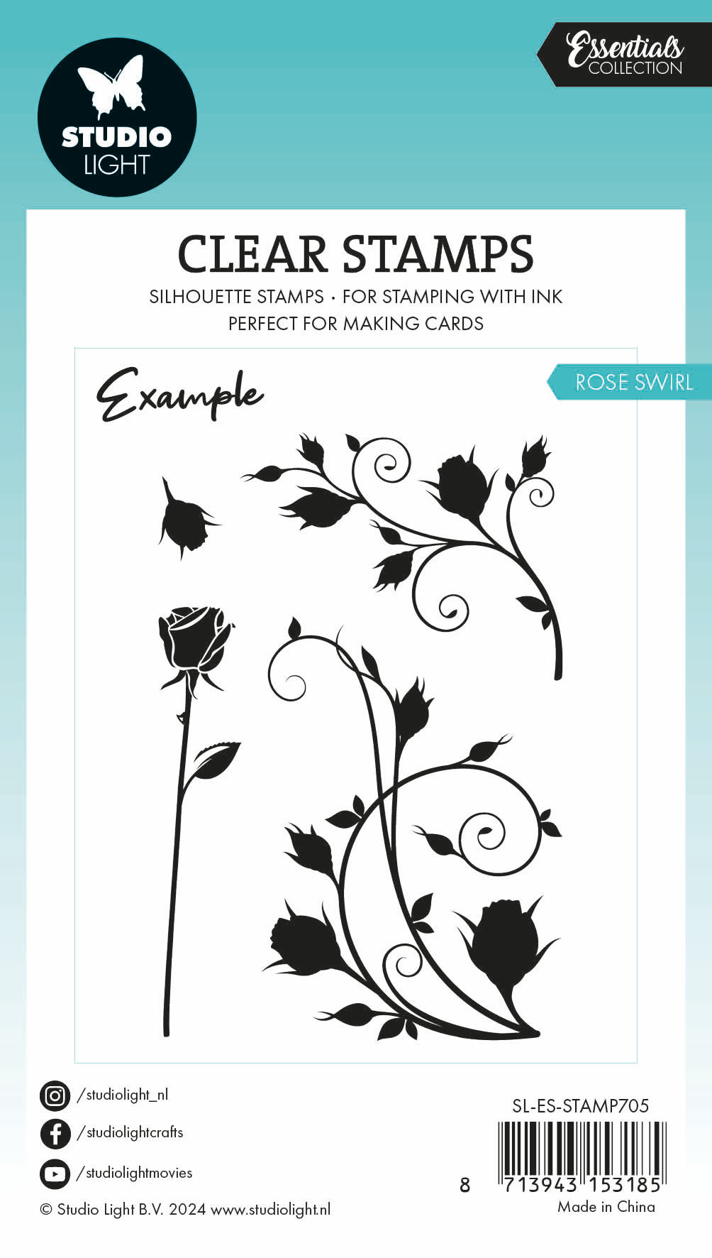 Studio Light Essentials klar stempel Rose swirl