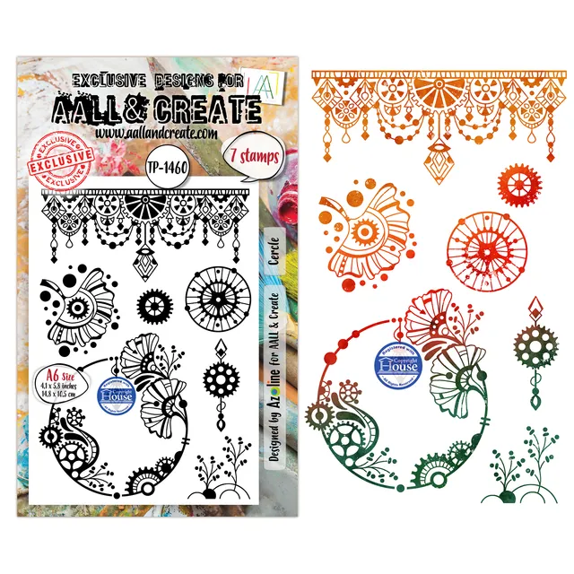 AALL & Create TP-1460 Cercle stempelsett A6 klart trykk