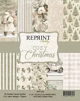 Reprint Cozy Christmas papirblokk 6x6 tommer