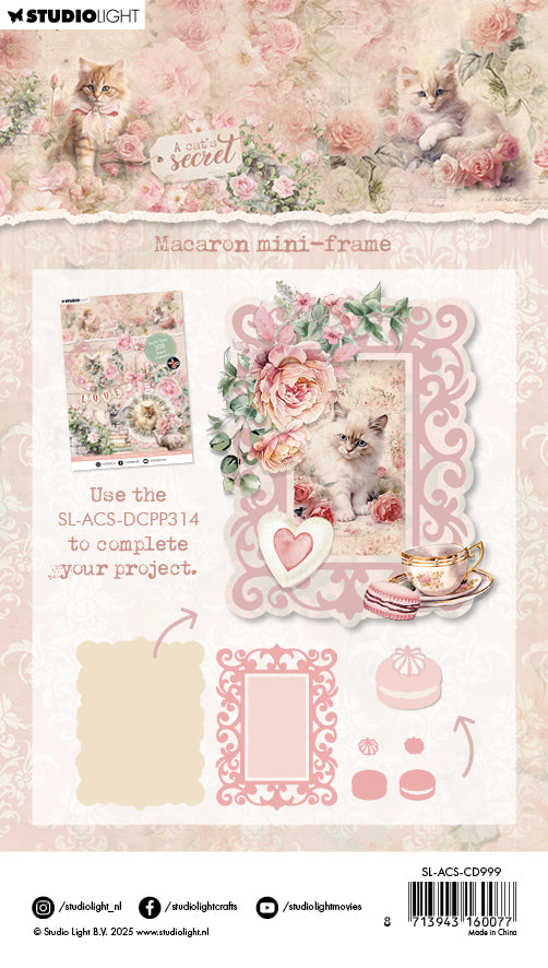 Studio Light A Cat's Secret Macaron mini-frame dies ramme