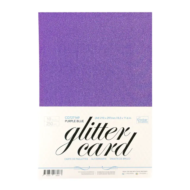 Couture Creations A4 Glitter Card kartong lilla 10 ark 250g