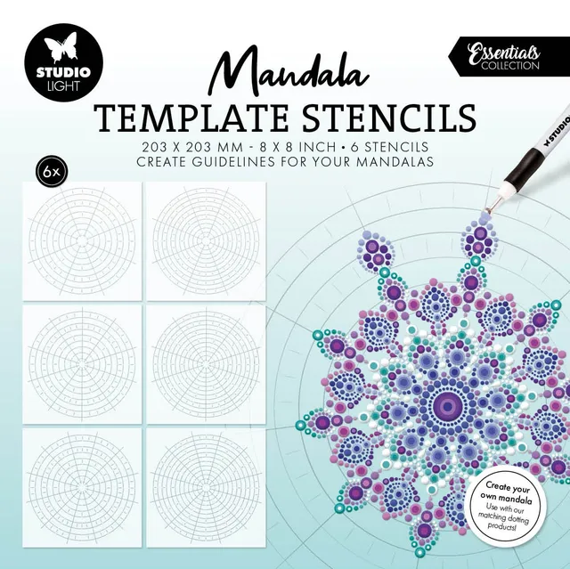 Studio Light Essentials Mandala sjablong 6-pakning