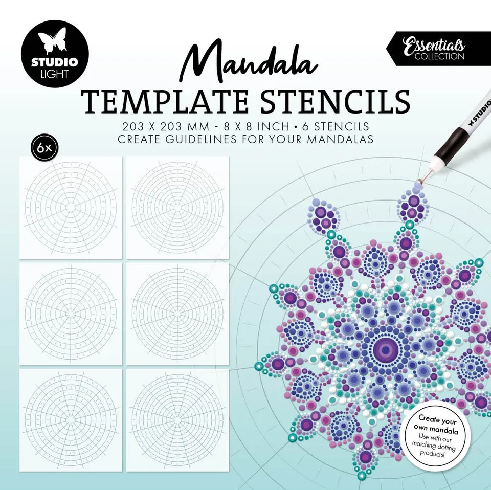 Studio Light Essentials Mandala sjablong 6-pakning