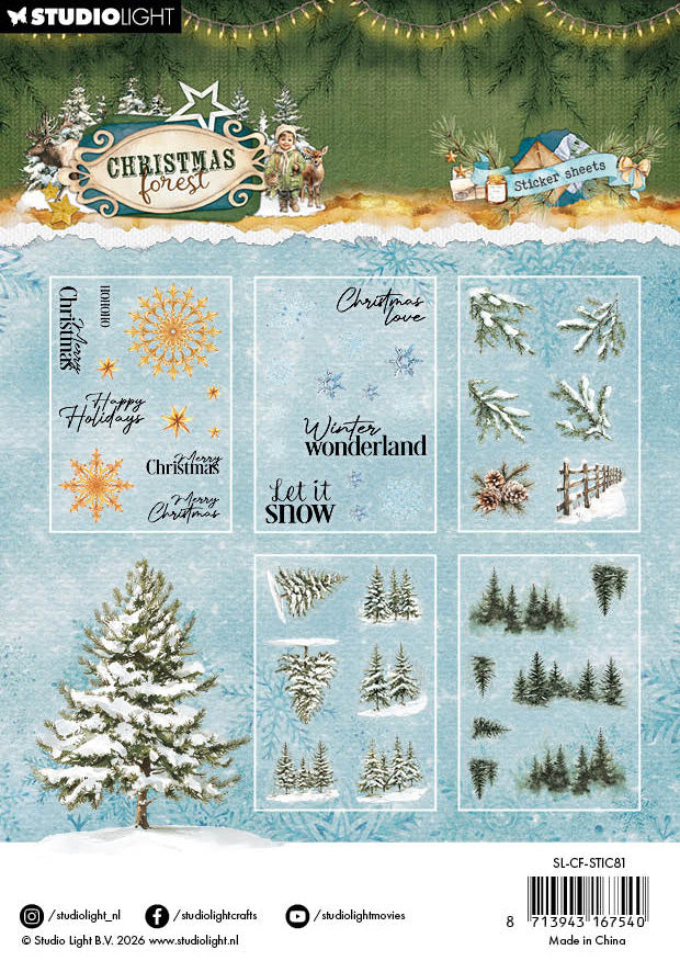 Studio Light Christmas Forest stickers transparent 5 ark