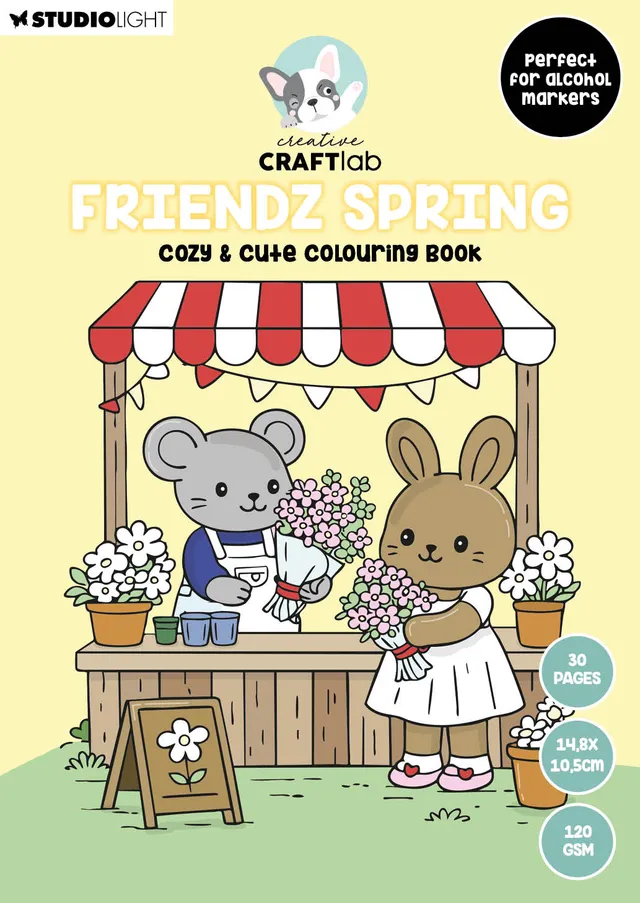 Creative Craftlab Friendz Spring fargeleggingsbok 30 ark