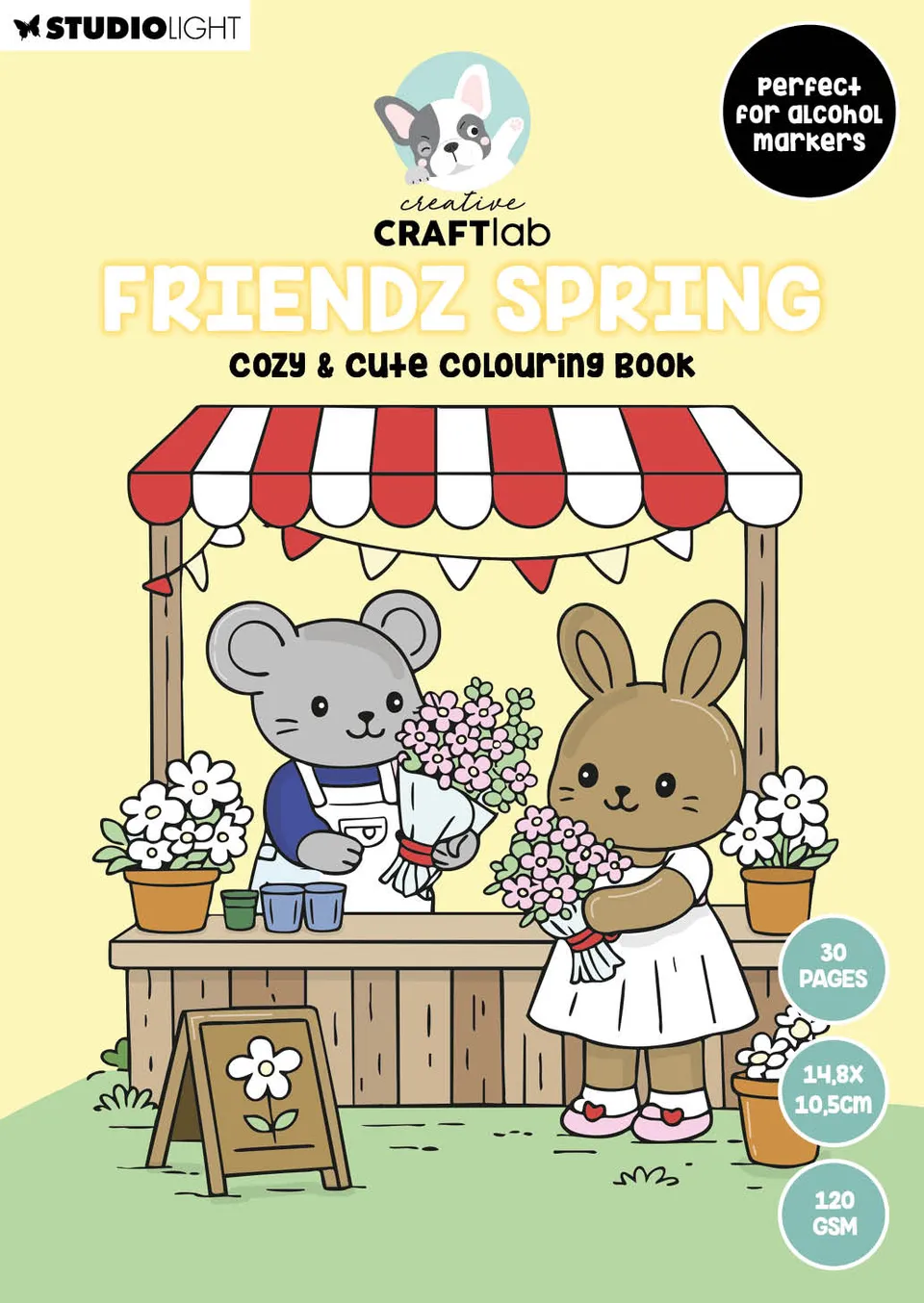Creative Craftlab Friendz Spring fargeleggingsbok 30 ark