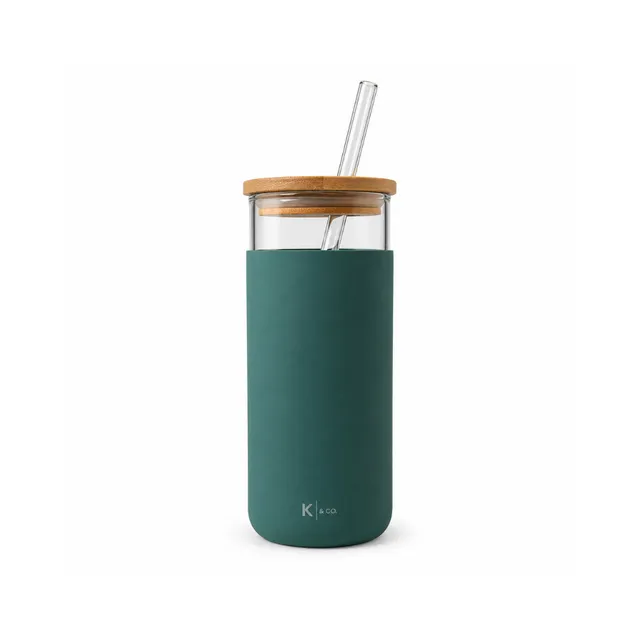 K&Co. Lagoon smoothieflaske glass deep sage 450 ml