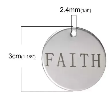 Korthobby Faith bronse metallord pynt