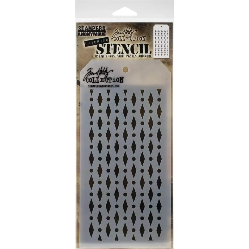 Tim Holtz Layered Stencil Diamond Dots sjablong prikkemønster