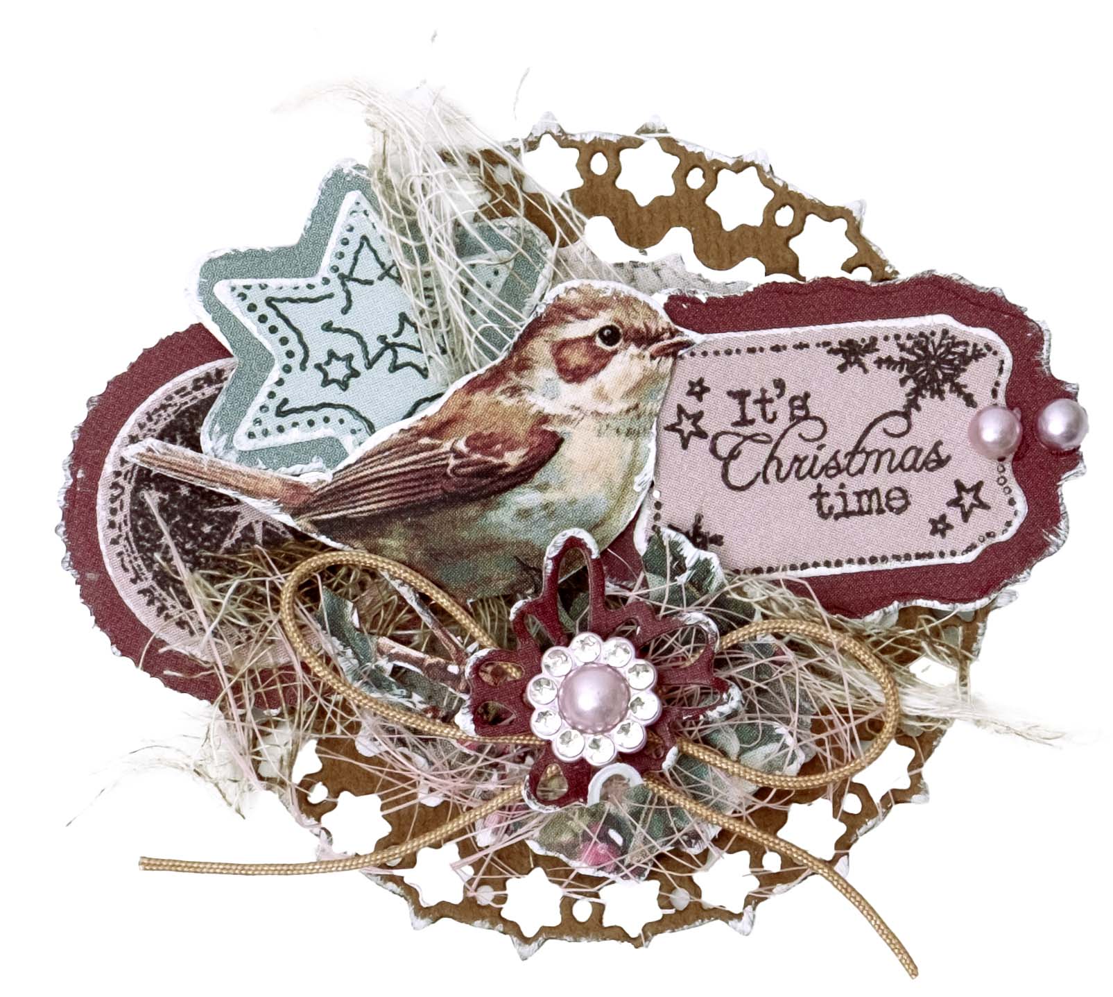 Jenine's Mindful Art Christmas Blush Star ATC stempel og die