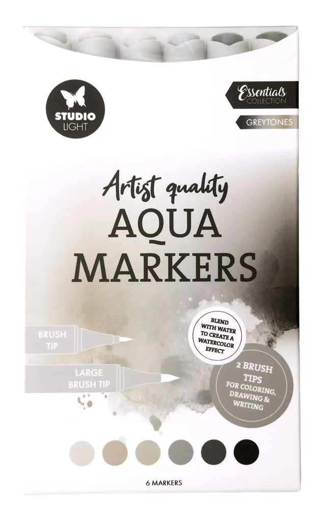 Studio Light Essentials aquamarkere Greytones 6 stk gråtoner