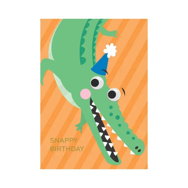 KaiserCraft Googly Friends Croc gratulasjonskort med rulleøyne
