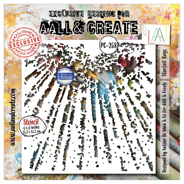 AALL & Create PC-258 Starfall Rays sjablong 15x15 cm