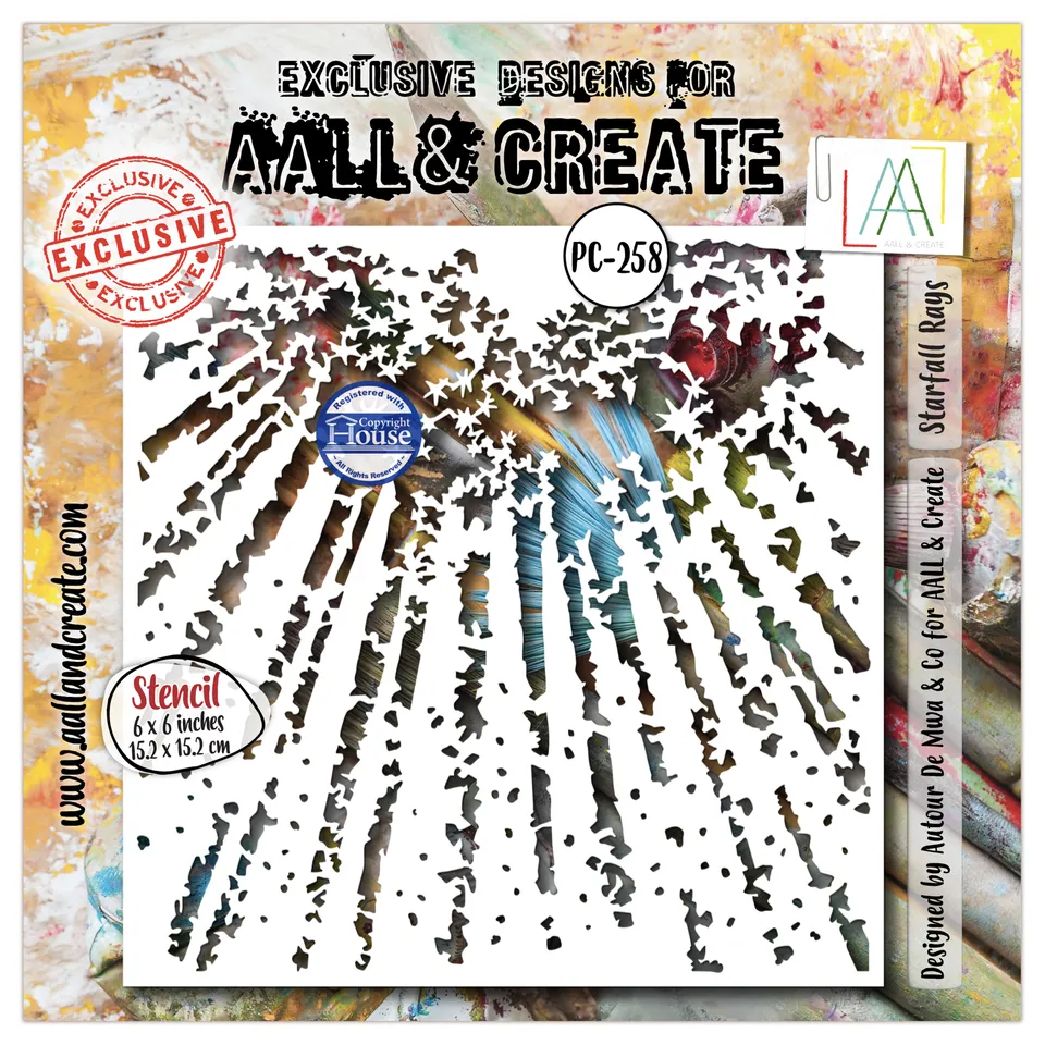 Aall and Create PC-258 Starfall Rays sjablong 15x15 cm