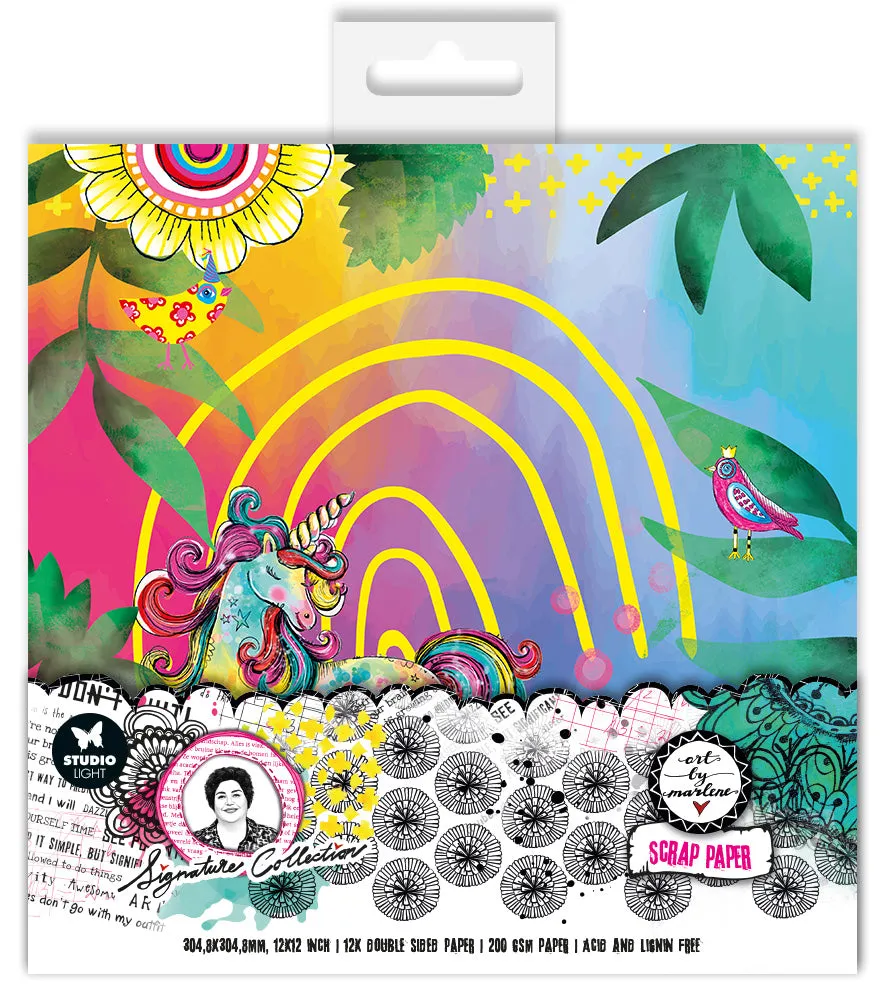 Art by Marlene Signature Scrap Paper papirsett 12 ark