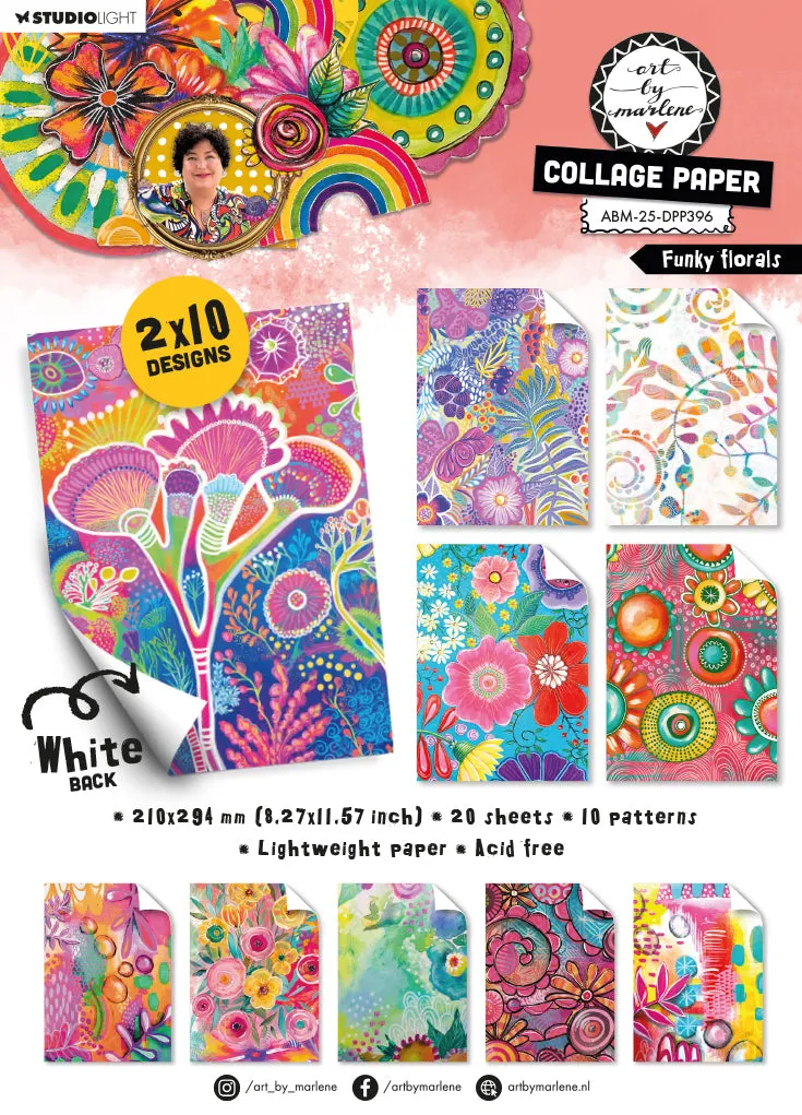 Art By Marlene 2025 Funky Florals collagepapir 20 ark