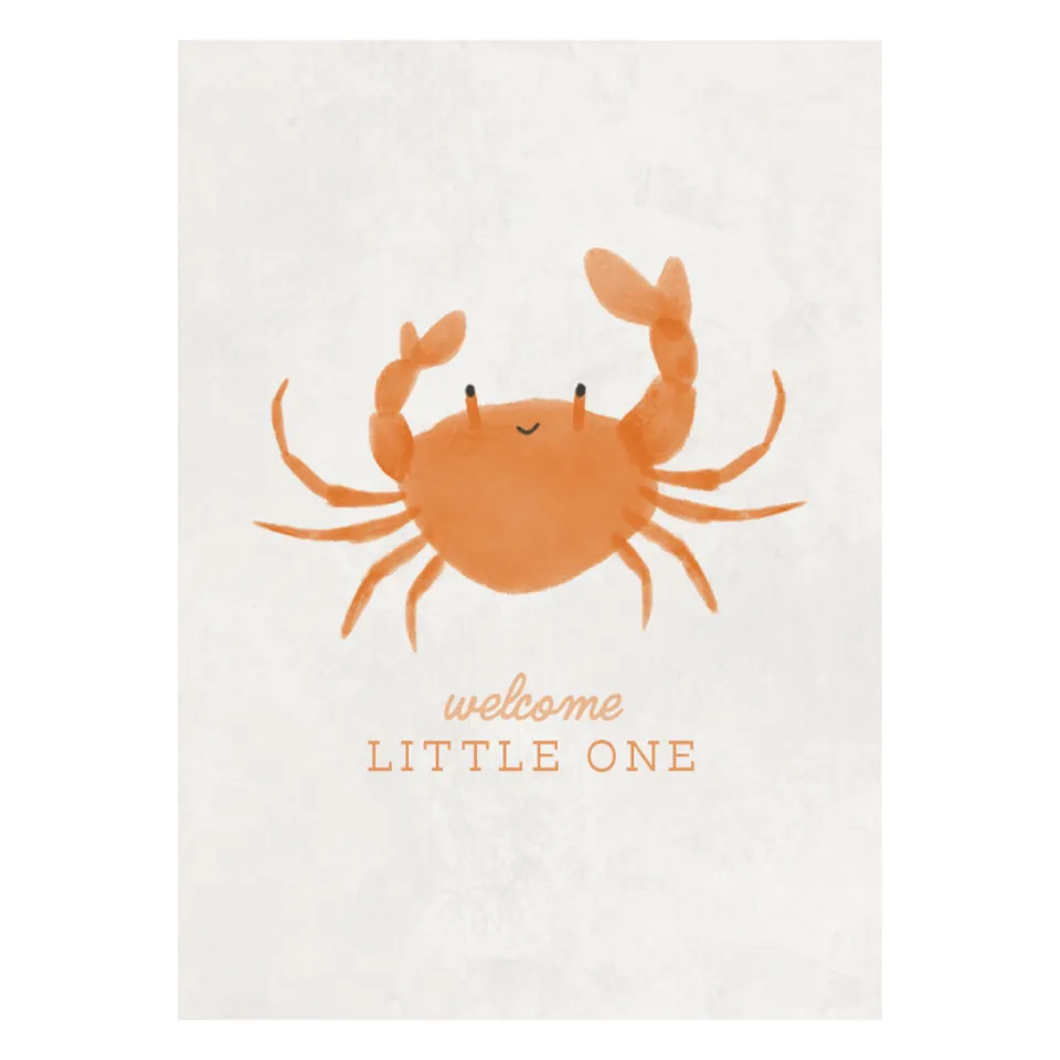 KaiserCraft Bubbles Little Crab gratulasjonskort 13x18 blankt