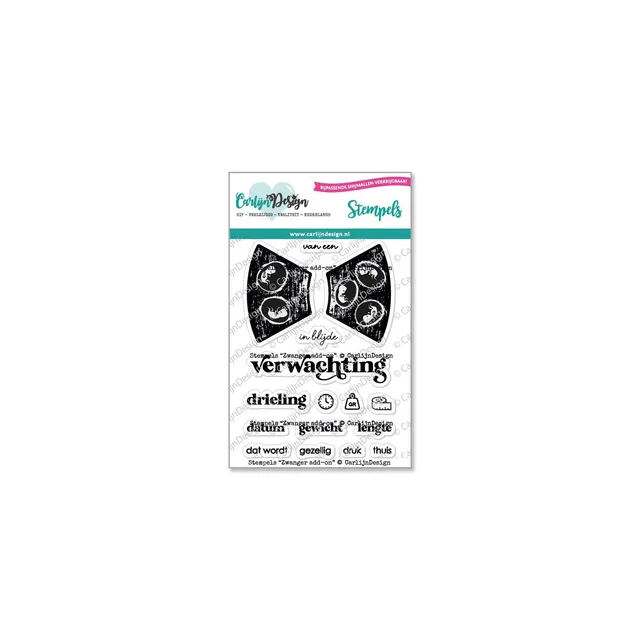 CarlijnDesign Zwanger Add-on CDST-0085 stempelsett gravid
