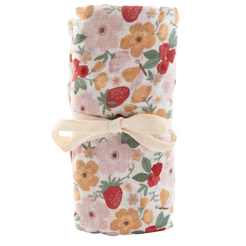 KaiserCraft Market Day muslinklut Strawberry Fields bomull