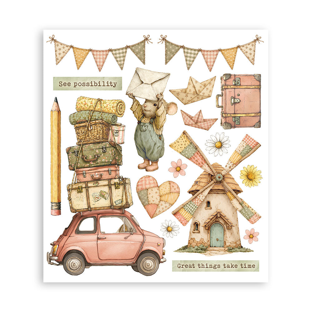 Stamperia CozyFamily rub-on 20,5x23cm 6-pakning kos