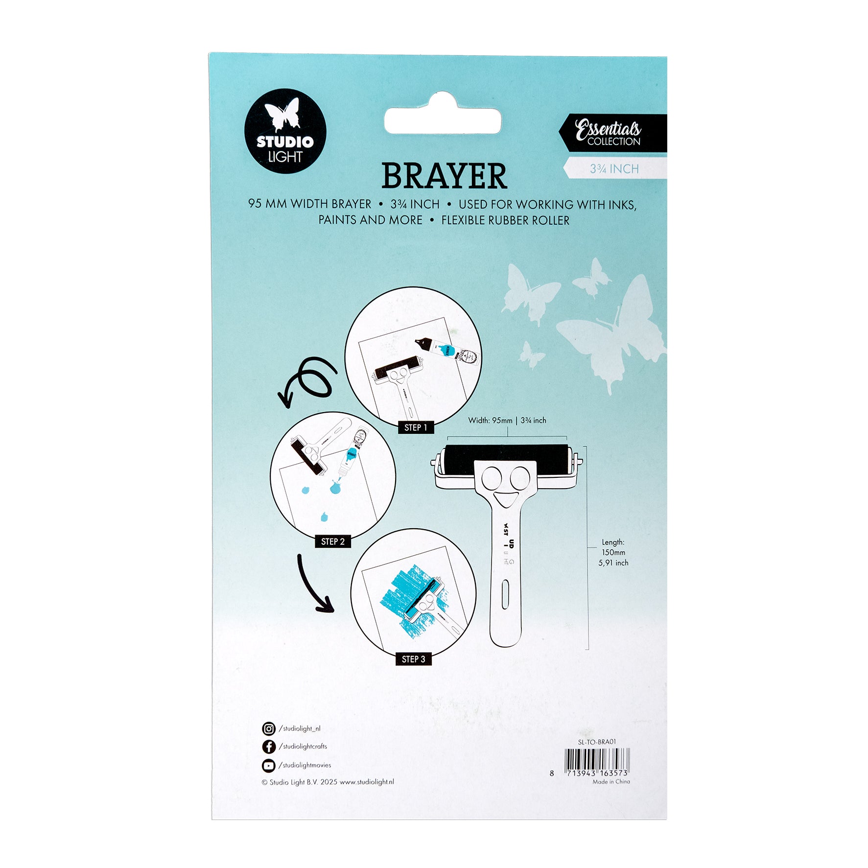 Studio Light Essentials Brayer blekkvalse 3,75 tommer