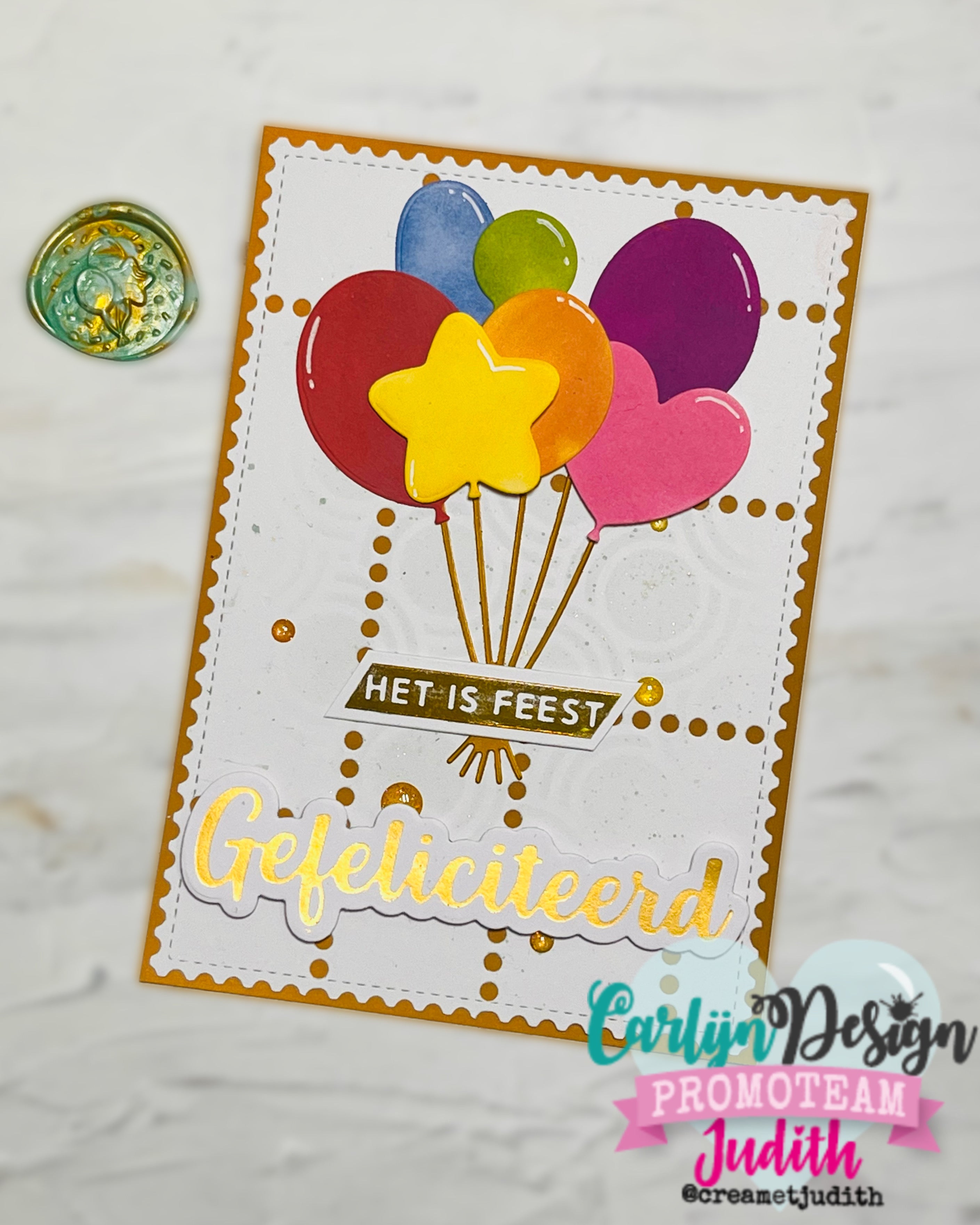 CarlijnDesign Gefeliciteerd CDHF-0083 hot foil-plate 8 cm