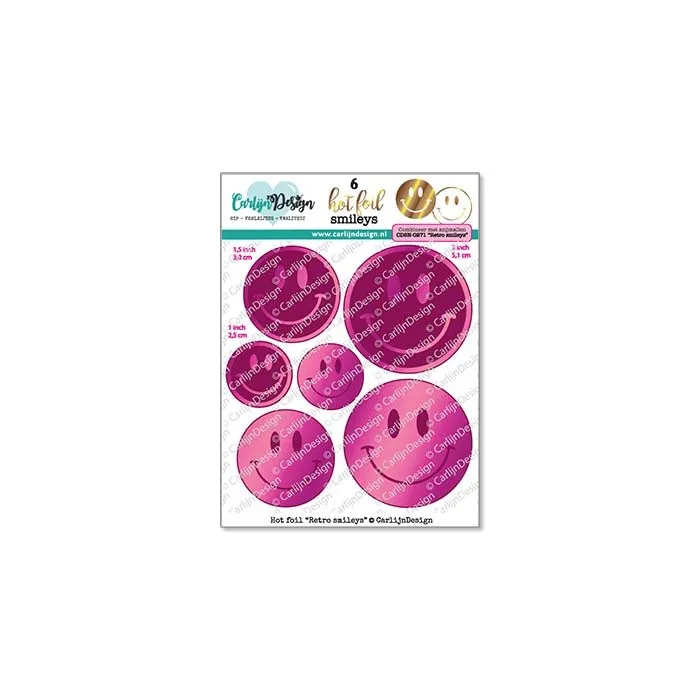 CarlijnDesign Retro Smileys CDHF-0058 hotfoil 6 stk