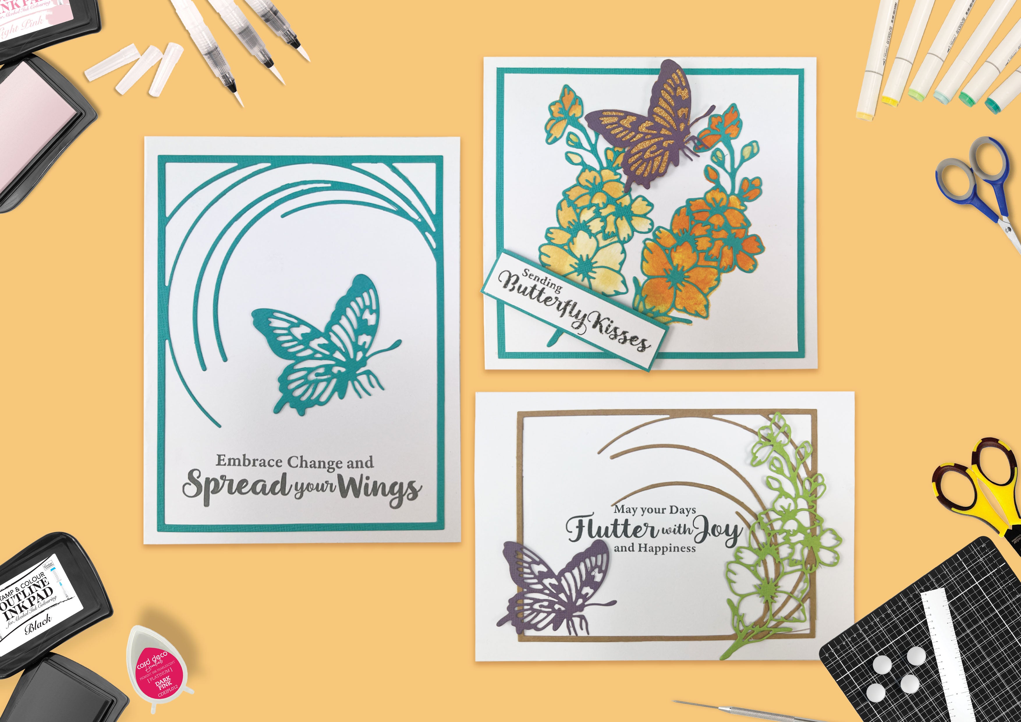 Couture Creations Colourful Moments Swirling Butterfly dies 3-pakning stål
