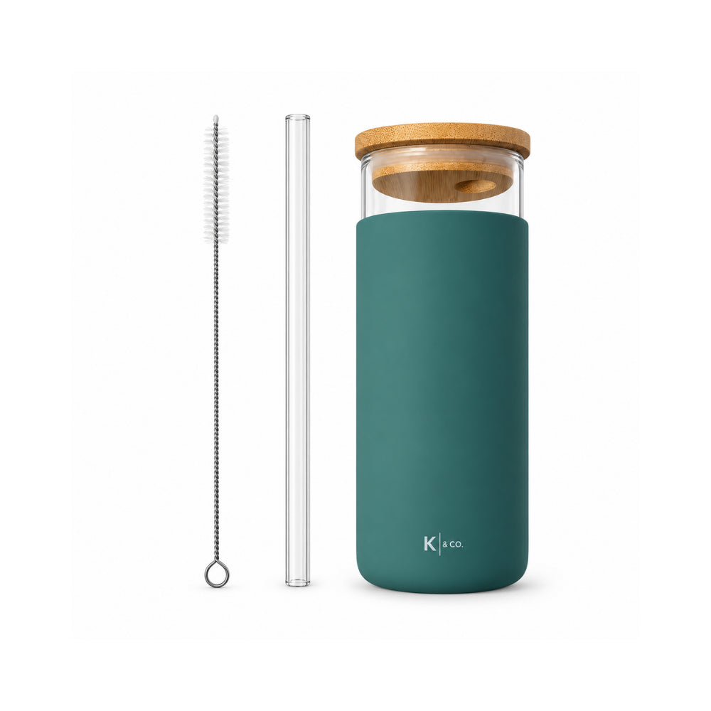K&Co. Lagoon smoothieflaske glass deep sage 450 ml
