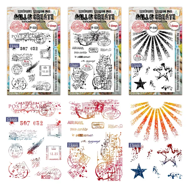 AALL & Create Postcard Sky stempelbundle 3 stk himmel