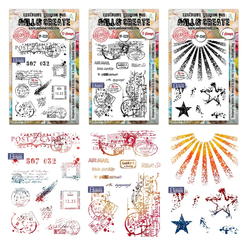 Aall and Create Postcard Sky A6 stempelsett bundle